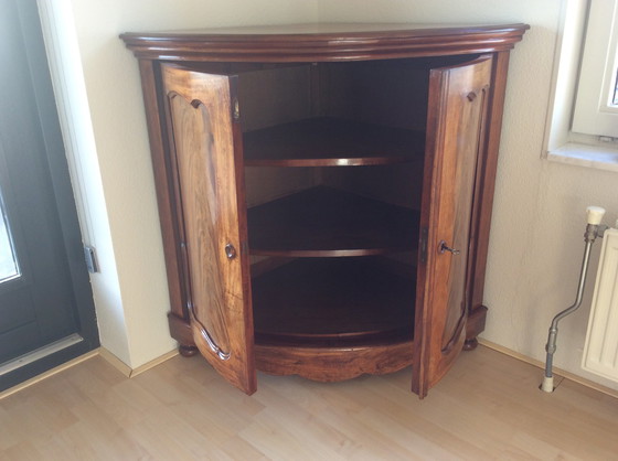 Image 1 of Semicircular Biedermeier corner cabinet