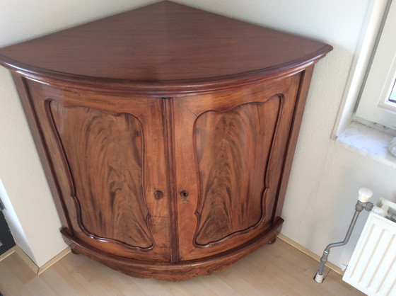 Image 1 of Semicircular Biedermeier corner cabinet