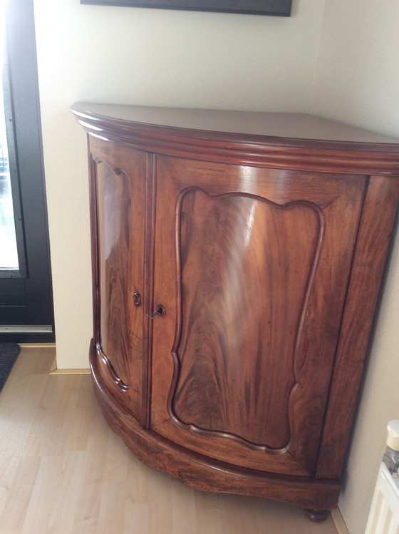 Image 1 of Semicircular Biedermeier corner cabinet