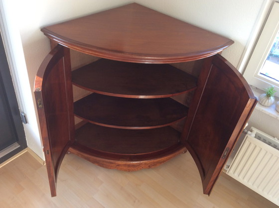 Image 1 of Semicircular Biedermeier corner cabinet