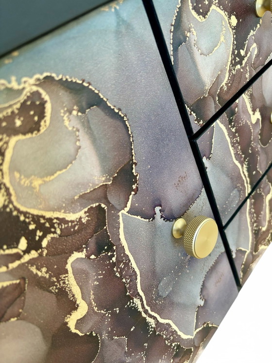 Image 1 of Vintage Nightstands Upholstered With Beautiful Print