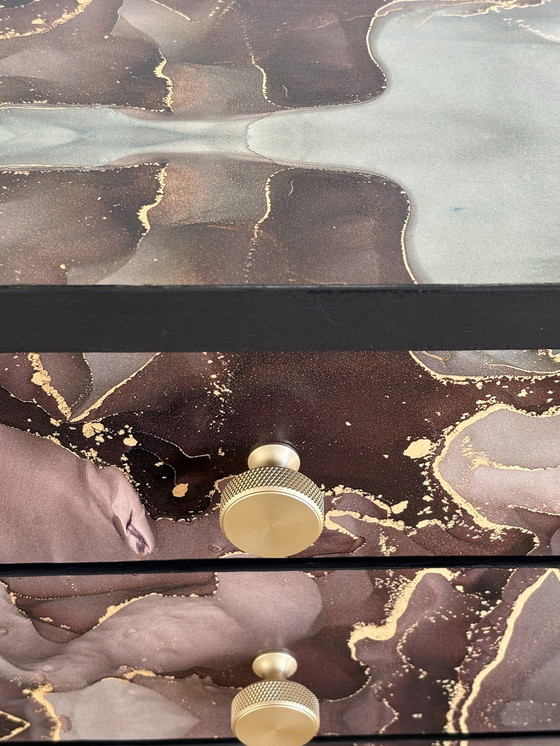 Image 1 of Vintage Nightstands Upholstered With Beautiful Print