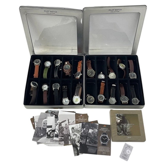 Image 1 of WOII - Collection of 20 watches - Including all paperwork and display cases - New - Atlas collection