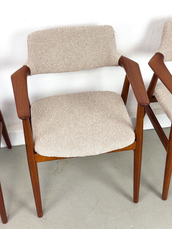 Image 1 of Set Of 4 Teak And Bouclé Gm-11 Armchairs By Svend Aage Eriksen For Glostrup, 1960S