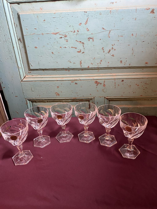 12X Crystal D'Arques Wine Glasses Durand Tornade