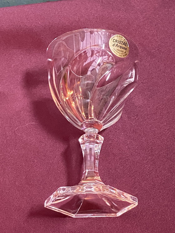 Image 1 of 12X Crystal D'Arques Wine Glasses Durand Tornade