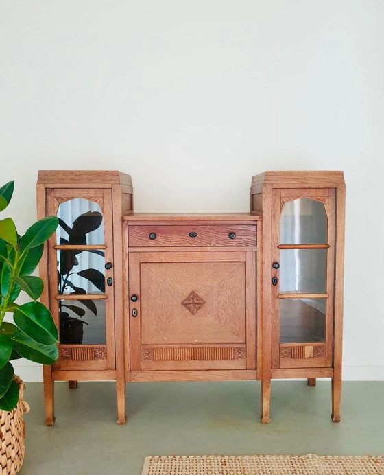 Image 1 of Amsterdam school cabinet with loose mirror