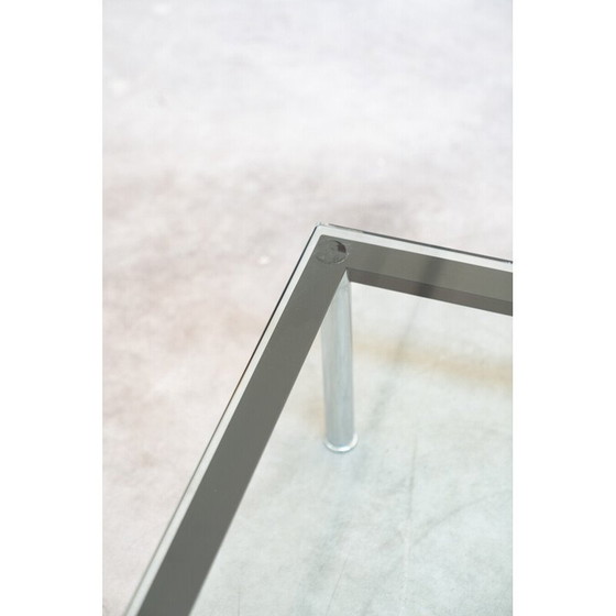 Image 1 of Vintage LC10 coffee table in chrome steel and tempered glass by Le Corbusier and Pierre Janneret for Cassina, Italy 1970
