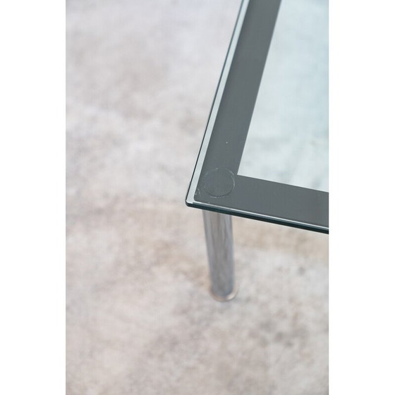 Image 1 of Vintage LC10 coffee table in chrome steel and tempered glass by Le Corbusier and Pierre Janneret for Cassina, Italy 1970