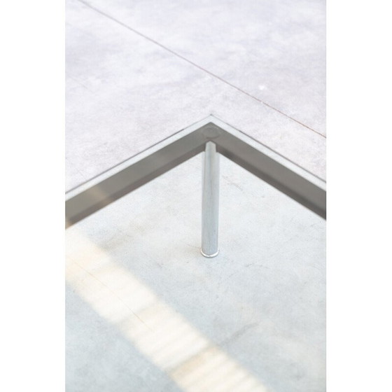 Image 1 of Vintage LC10 coffee table in chrome steel and tempered glass by Le Corbusier and Pierre Janneret for Cassina, Italy 1970
