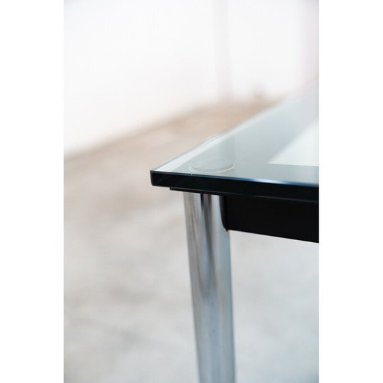 Image 1 of Vintage LC10 coffee table in chrome steel and tempered glass by Le Corbusier and Pierre Janneret for Cassina, Italy 1970