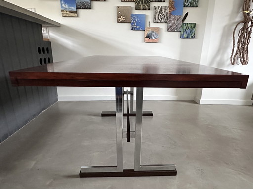 Midcentury Rosewood And Chrome Dining Table