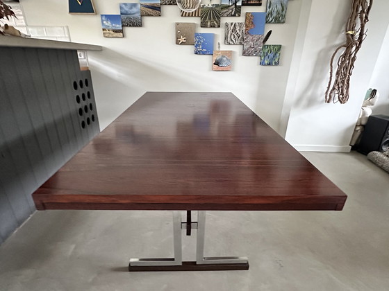 Image 1 of Midcentury Rosewood And Chrome Dining Table