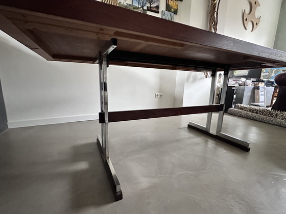 Image 1 of Midcentury Rosewood And Chrome Dining Table