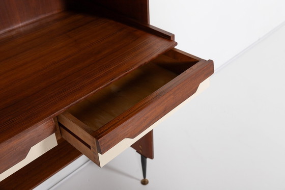 Image 1 of Italian Mid-Century Modern Bookshelf-Desk Cabinet