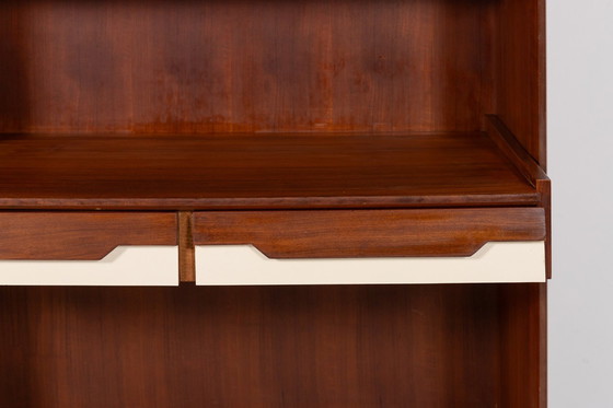 Image 1 of Italian Mid-Century Modern Bookshelf-Desk Cabinet