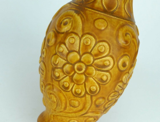 Image 1 of 1960s bay keramik vase relief flower decor model 86 25