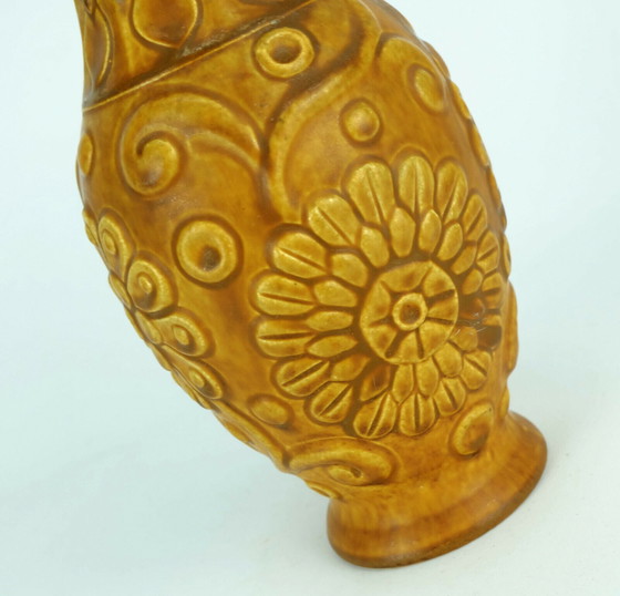 Image 1 of 1960s bay keramik vase relief flower decor model 86 25