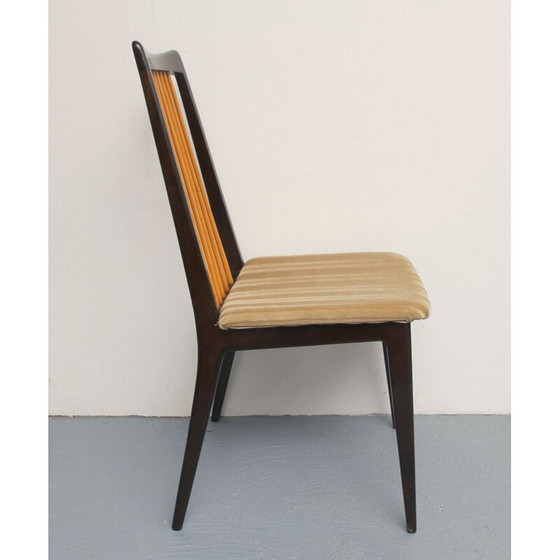 Image 1 of Set of 4 vintage solid wood dining chairs, 1950s