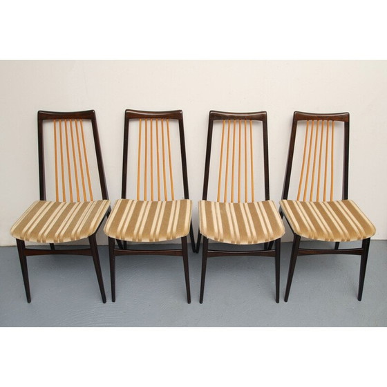 Image 1 of Set of 4 vintage solid wood dining chairs, 1950s