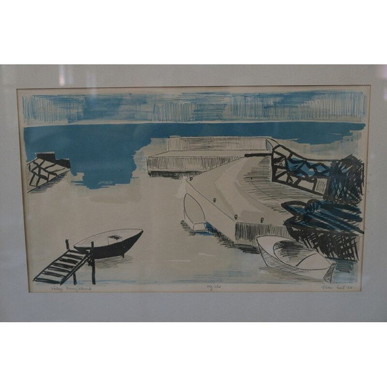 Image 1 of Modern vintage lithograph by Allan Erwö, Sweden 1964