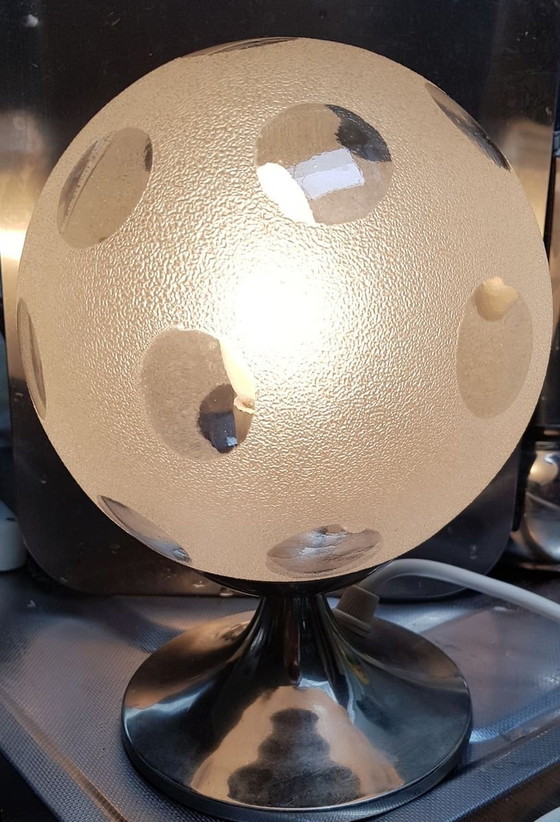 Image 1 of Space Age Table Lamp With Chrome Base From Richard Essig, 1970S