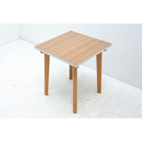 Image 1 of Mid century formica and beechwood side table, Czechoslovakia 1960s