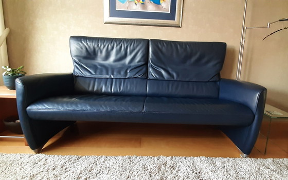 Image 1 of Jori 3-Seater Sofa - Blue Leather