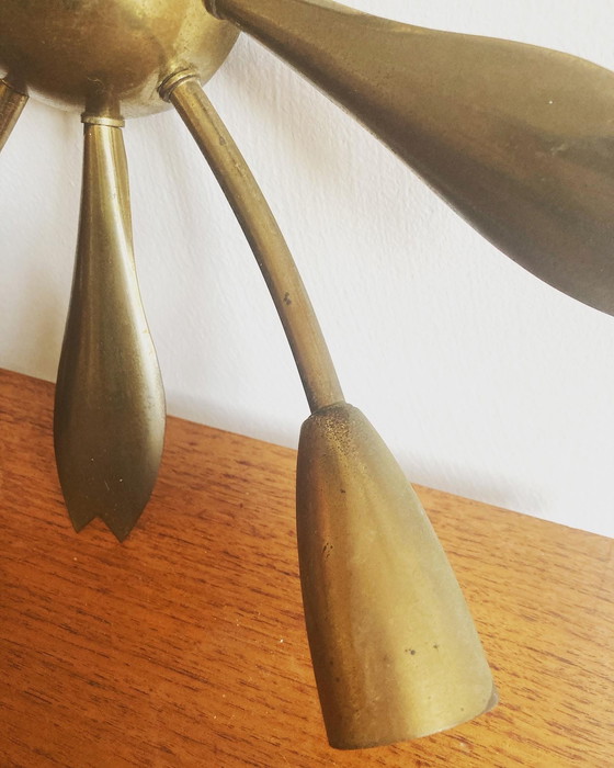 Image 1 of Midcentury brass ceiling lamp