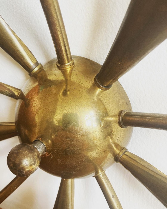 Image 1 of Midcentury brass ceiling lamp