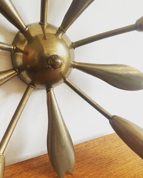 Image 1 of Midcentury brass ceiling lamp