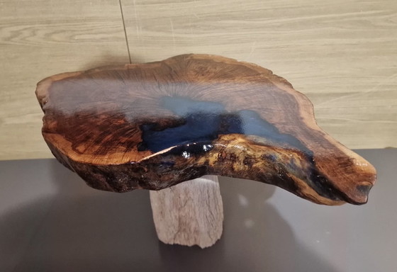 Image 1 of American Oak disc with river effect of epoxy