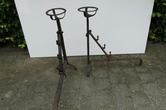 Image 1 of 2x Alari antichi pesanti d'epoca