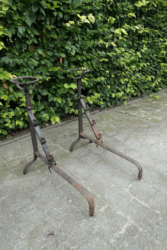 Image 1 of 2x Alari antichi pesanti d'epoca