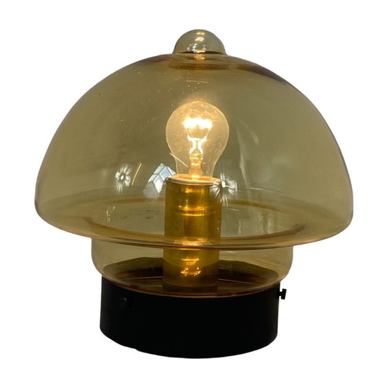 Image 1 of Space Age Design - Drop Shaped - Ceiling Lamp Or Wall Sconce - Yellow Glass And Black Mount