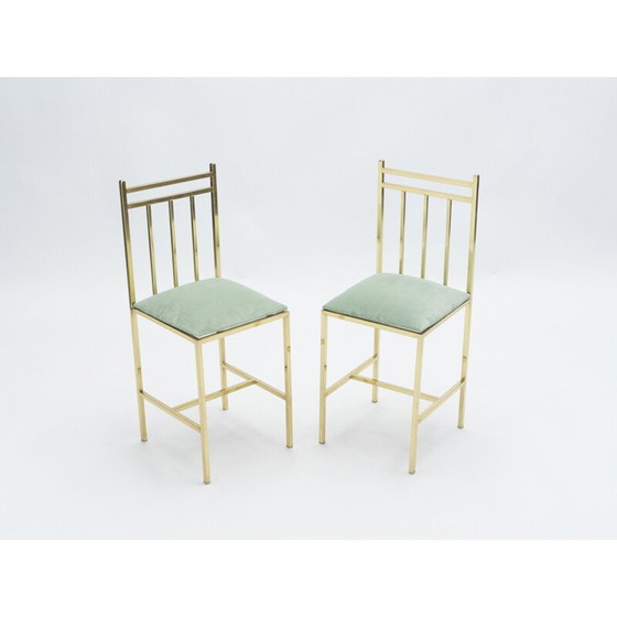 Image 1 of Pair of vintage brass chairs by Marc Duplantier, 1960