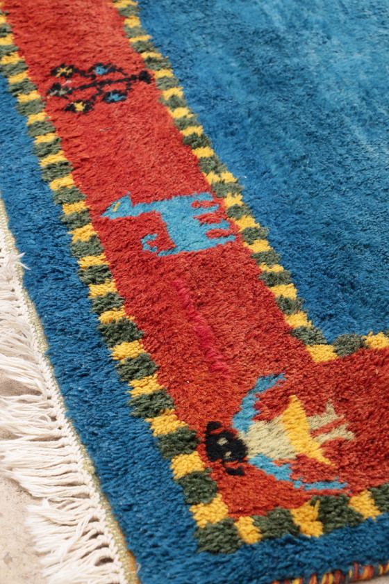 Image 1 of Tapis persan Gabbeh noué à la main avec de la laine, 1980