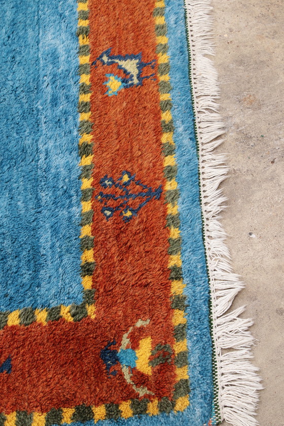 Image 1 of Tapis persan Gabbeh noué à la main avec de la laine, 1980