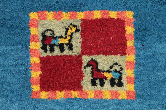 Image 1 of Tapis persan Gabbeh noué à la main avec de la laine, 1980