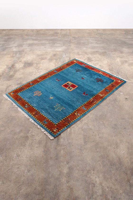 Image 1 of Tapis persan Gabbeh noué à la main avec de la laine, 1980