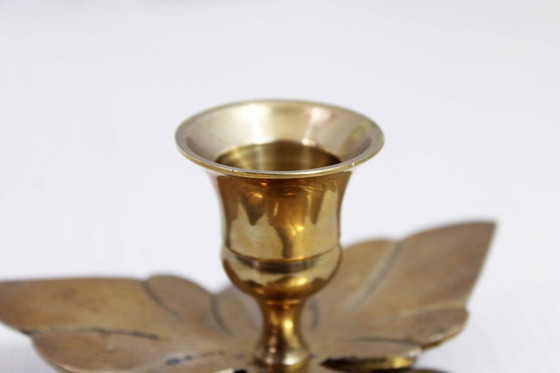 Image 1 of Beautiful candle holder in brass 70s