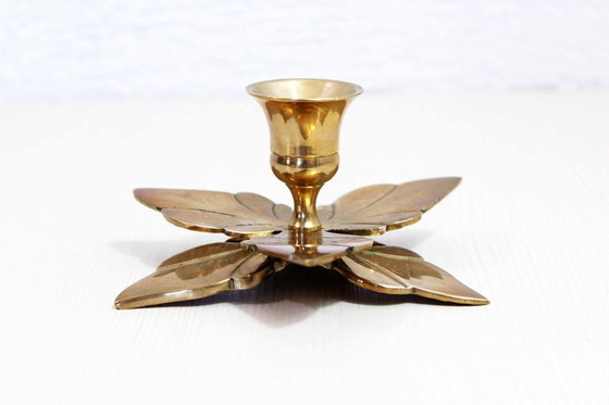 Image 1 of Beautiful candle holder in brass 70s