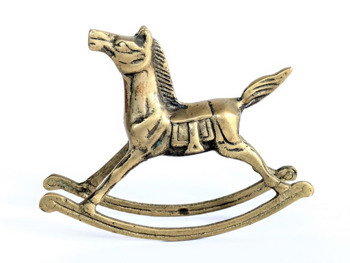 Rocking Horse Figurine | Vintage Brass | France 1960'S