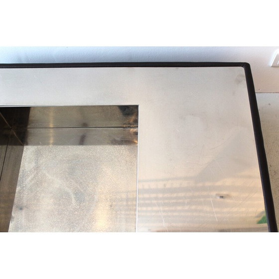 Image 1 of Vintage stainless steel and leather coffee table, 1970