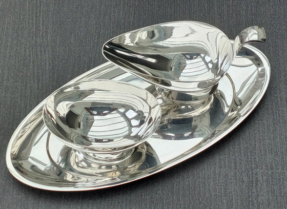 Image 1 of 3 piece silver plated cream set by Gero 1962