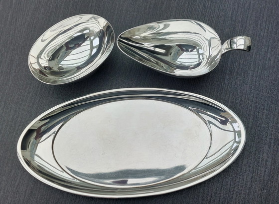 Image 1 of 3 piece silver plated cream set by Gero 1962