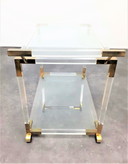 Lucite and Brass Bar Cart by Jonathan Adler