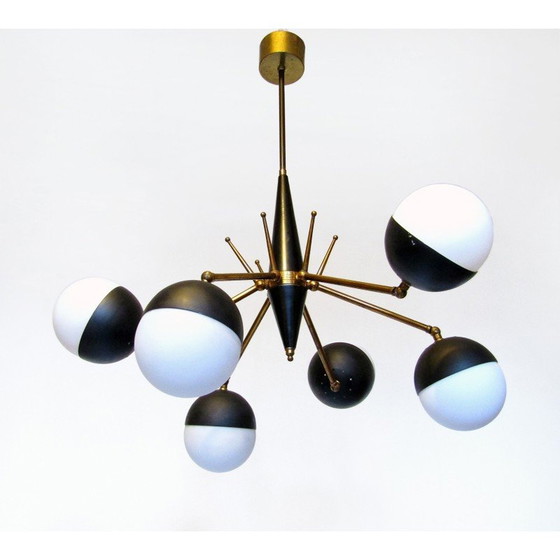 Image 1 of Vintage Italian articulated globe chandelier, 1950s