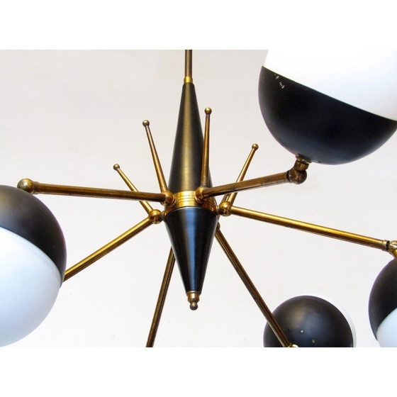 Image 1 of Vintage Italian articulated globe chandelier, 1950s