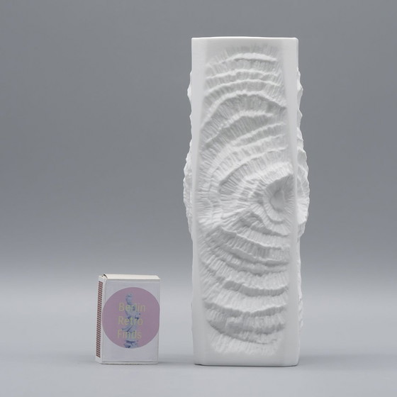 Image 1 of Manfred Frey Ak Kaiser Bisque Porcelain Vase Fossil Ammonit Relief Opart Quartet